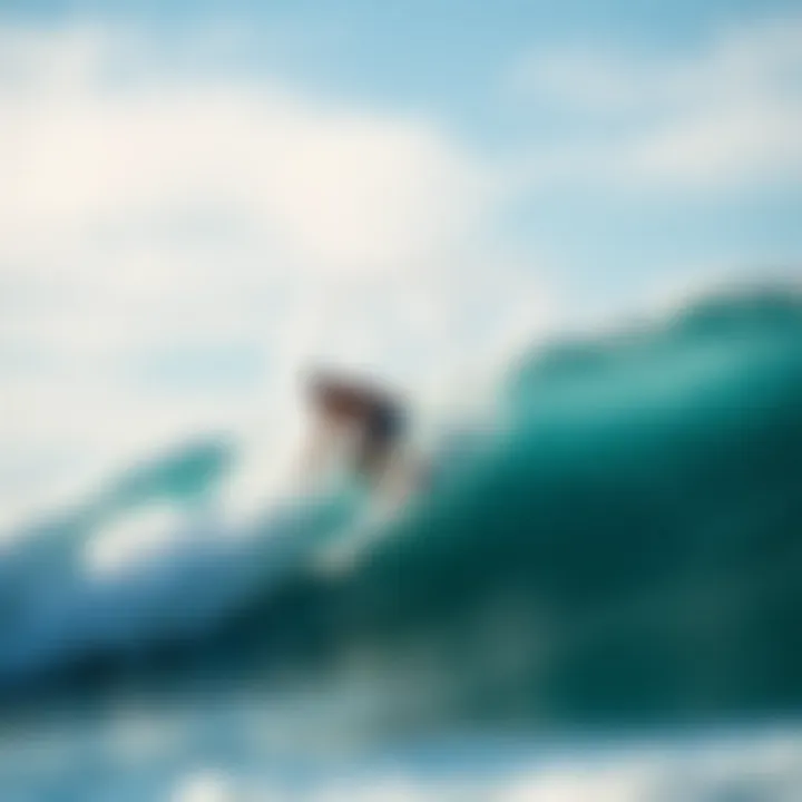 Executing a Perfect Drop-In Surfer executing a perfect drop-in on a wave