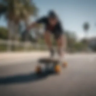 Comparison of traditional skateboards versus surfskate boards incorporating the YOW adapter.