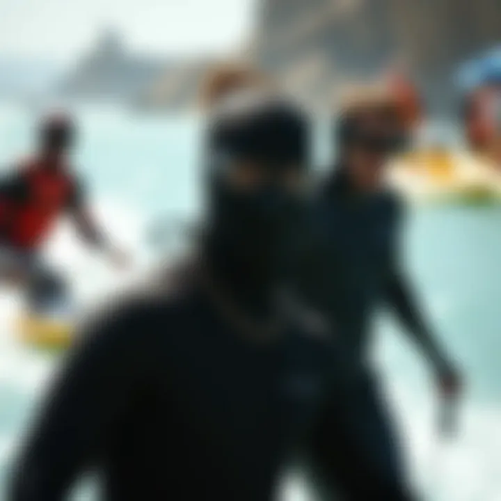 Vector Wetsuits in Various Watersports Diverse watersports activities utilizing vector wetsuits