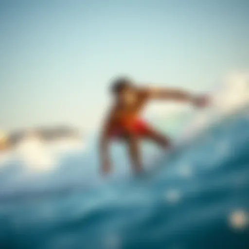 Vibrant surf scene at a renowned beach