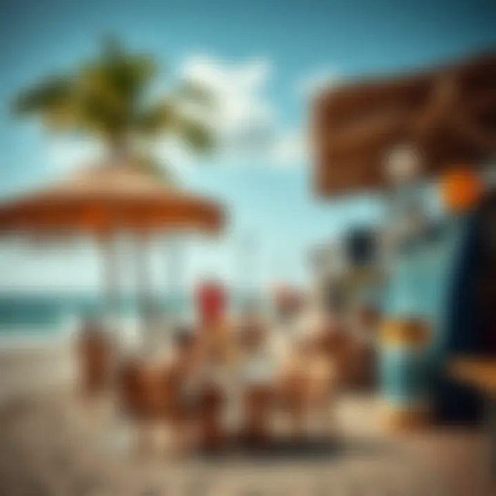 Vibrant Local Amenities by Zicatela Beach Relaxing beachfront scene with vibrant local amenities